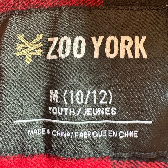 Zoo York Boys Red Plaid Flannel Button Down Vest Size  10-12 - Picture 5 of 5